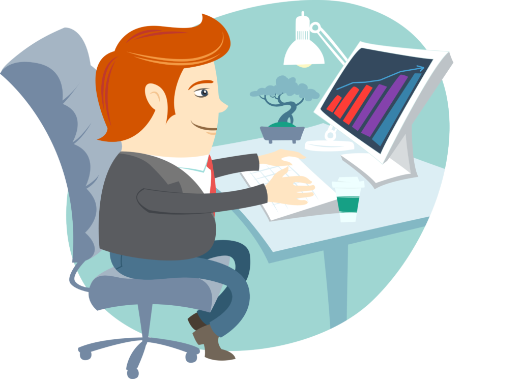 Бизнесмен работает